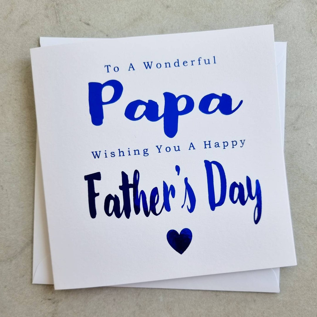 Papa Father's Day Card Papa Fathers Day Card Fathers Day Card for Papa ...