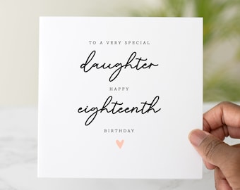 Daughter 18th Birthday Card - 18th Birthday Card For Daughter - Special Daughter 18th Card - 18th Birthday Card