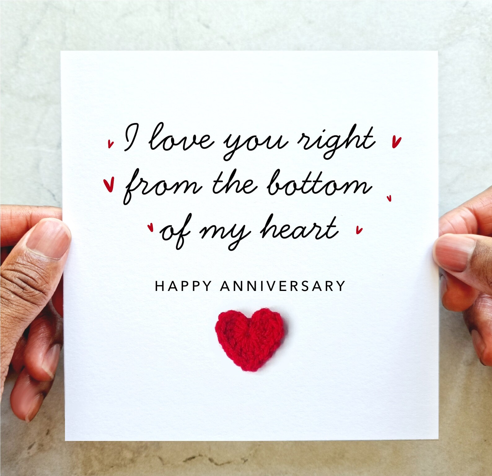 I Love You Poem Anniversary Card - Handmade Crochet Heart - Anniversary ...