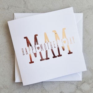 Mam Mothers Day Card - Mam Card - Card For Mam - Best Mam - Mam Mother's Day Card - Special Mam Card- Rose Gold foil Card
