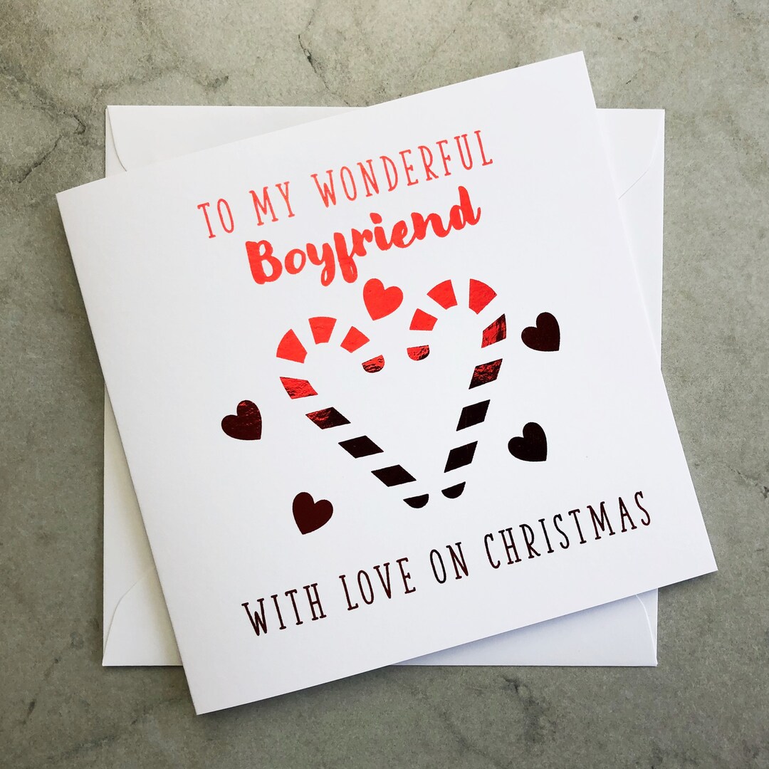 Candy Boyfriend Christmas Card Christmas Card for Boyfriend Etsy