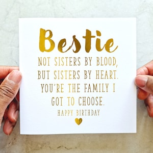 Poem Bestie Birthday Card - Birthday Card For Best Friend - Card For Friend - Best Friend Card - Gold Foil Card
