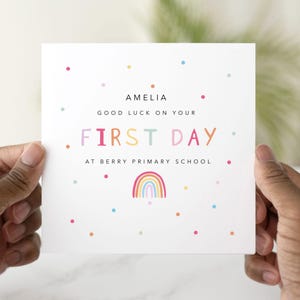 Personalised Back To Start School Card, Good Luck For Your First Day At school Card, Good Luck school Card, Good Luck Starting School Card