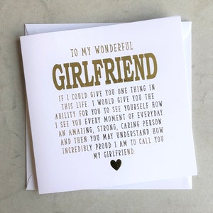 Girlfriend Birthday Card - Girlfriend Card - Birthday Card For Girlfriend - Birthday Card For Her - Gold foil  - Girlfriend Special Birthday