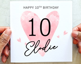 Personalised 10th Birthday Card - 10th Birthday Card - Age Birthday Card For Her - 10th Birthday Card For Her - Sister Niece Friend Daughter