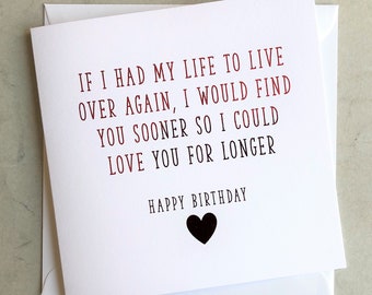 Cute Romantic Birthday Card - Poem Birthday Card For Partner - Birthday Card For Husband, Wife, Boyfriend. Girlfriend - Red Foil Card