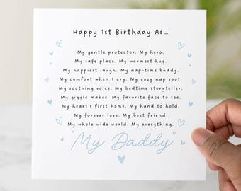 1st My Daddy Birthday Card - First Daddy Birthday Card - 1st Card For Daddy - Card From Baby - Daddy 1st Birthday Card