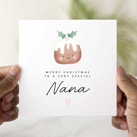 Pudding Nana Christmas Card - Christmas Card For Nana - Cute Christmas Card Nana - Meaningful Christmas Card For her - Nana Xmas Card