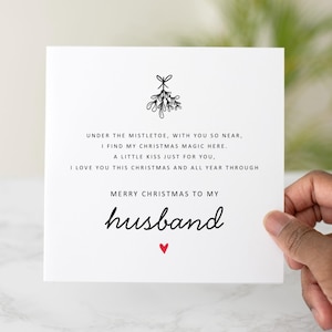 Romantic Poem Husband Christmas Card - Merry Christmas Card For Husband - Husband Xmas Card - Christmas Keepsake For Husband
