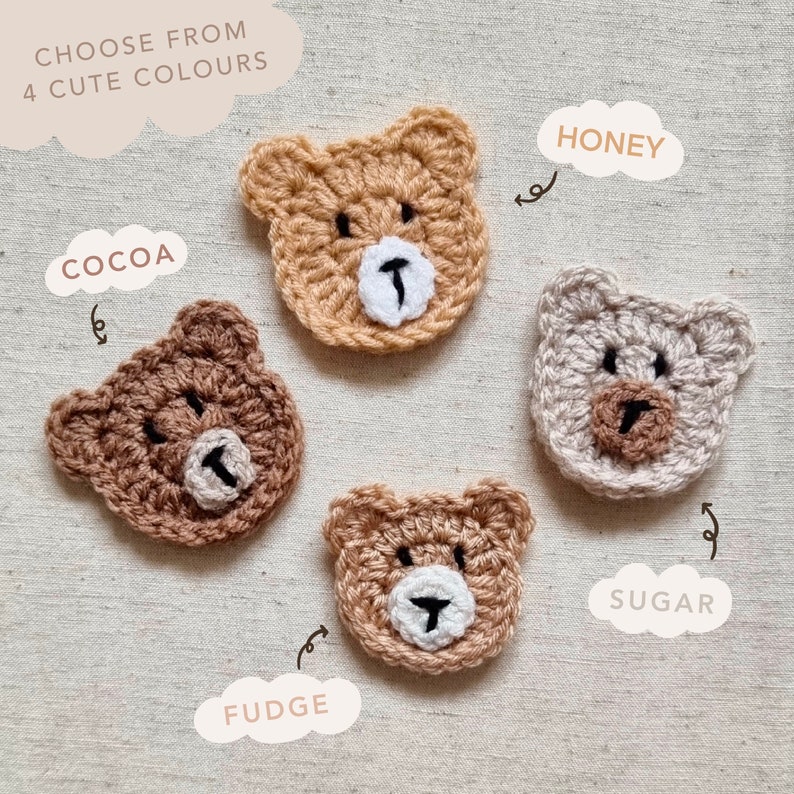 Choose from 4 cute colours, cocoa, honey, fudge and sugar.