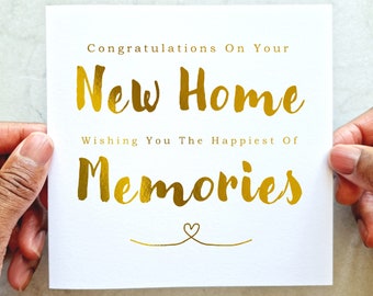 Congratulations on New Home Card - New House Card - 1st Home Card - Housewarming Card - Gold Foil Card