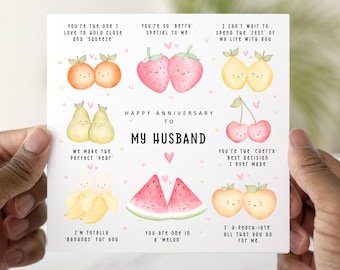 Fruit Husband Anniversary Card, Anniversary Card For Husband, Funny Card for Him, Special Anniversary Gift, Anniversary Greeting Card