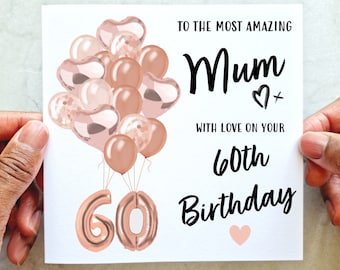 Mum 60th Birthday Card - 60th Birthday Card For Mum - Special 60th Birthday Card - Printed Card For Mum - 60th Birthday Card