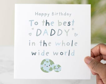 Daddy Birthday Card, Best Daddy in the World Card, Birthday Card for Dad, Cute Card For Him