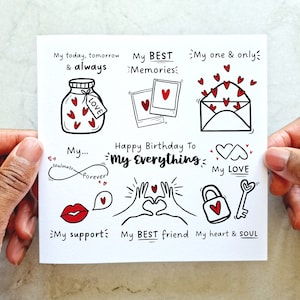 My Everything Birthday Card - Girlfriend Birthday Card - Boyfriend Birthday Card - Birthday Card For Husband Or Wife - Romantic Card