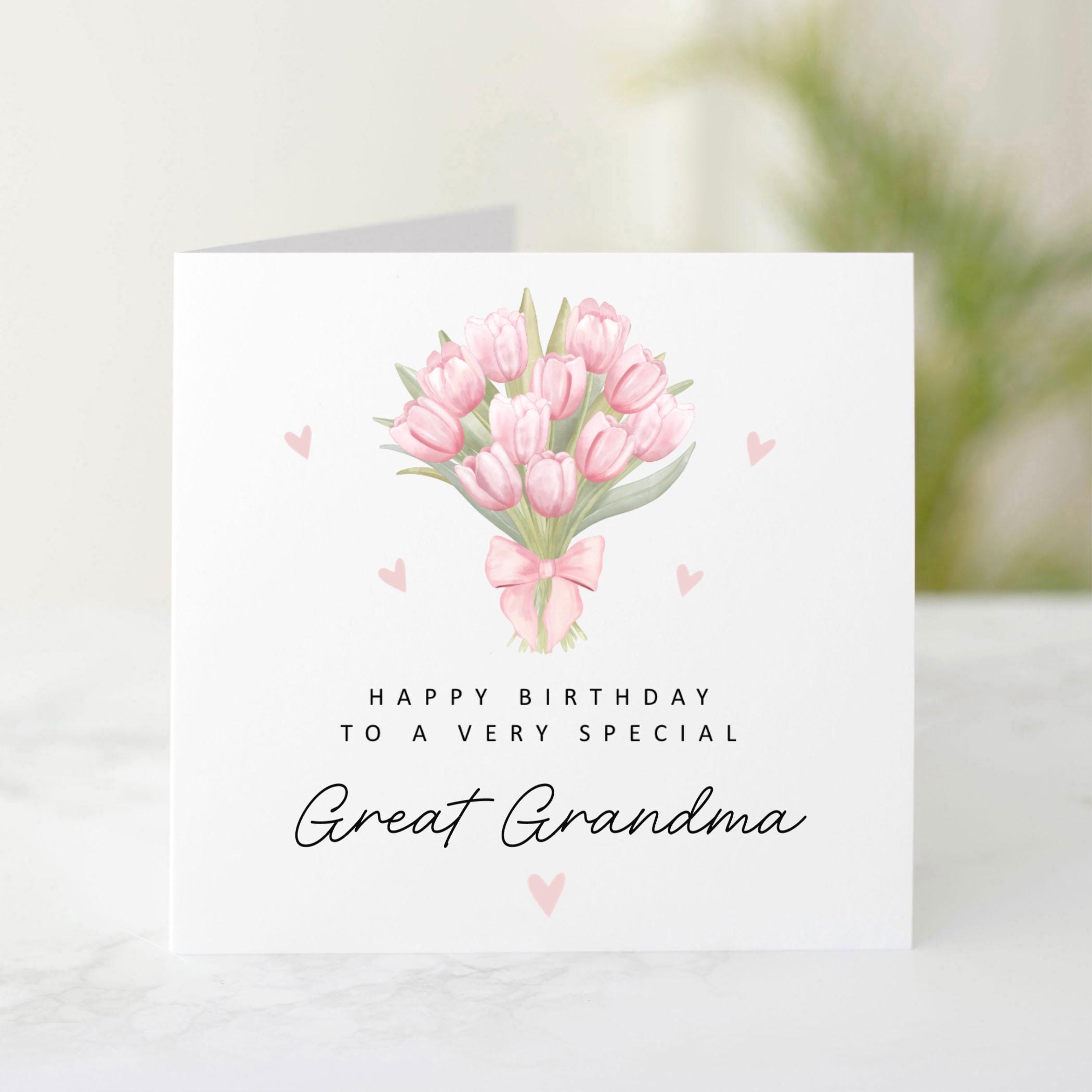 Personalised Great Grandma Birthday Card, Birthday Card for Great