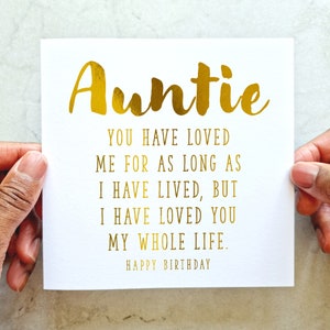 Poem Auntie Birthday Card - Birthday Card for Your Auntie - Birthday ...