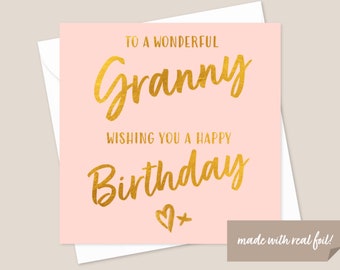 Granny Birthday Gold Foil Card - Granny Card - Card For Granny - Card For Her - Birthday Card For Granny - Special Granny Card - Granny