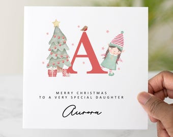Personalised Daughter Christmas Card - Christmas Card For Daughter - Christmas Card Daughter - Daughter Elf Christmas Card - Xmas Card