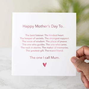 The One Mothers Day Card -  Mother&#39;s Day Card For Mum - Special Mum Mother’s Day Card - Pink foil Card