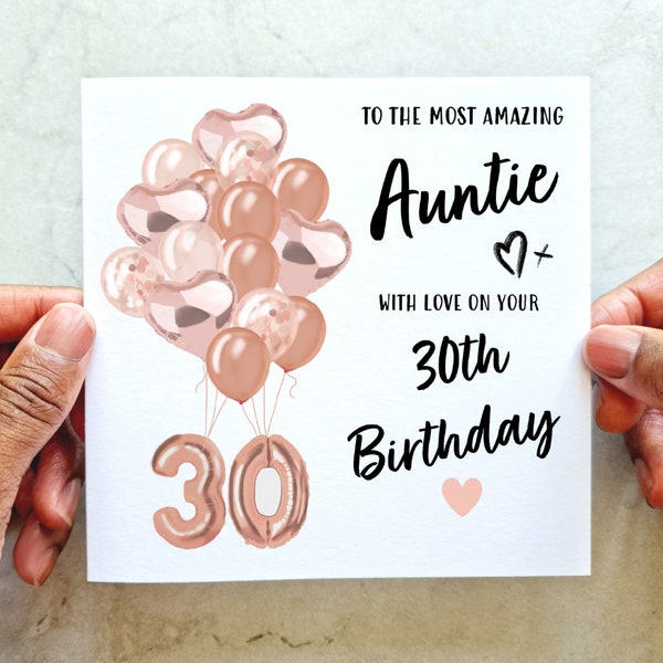 Auntie 30th Birthday Card - 30th Birthday Card For Auntie - Special 30th Birthday Card - Printed Card For Auntie - 30th Birthday Card