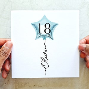 Personalised 18th Birthday Card - Custom Card - 18th Birthday Card For Any Recipient - 18th Balloon Card