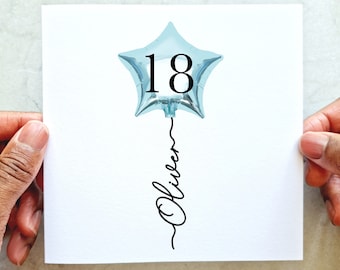 Personalised 18th Birthday Card - Custom Card - 18th Birthday Card For Any Recipient - 18th Balloon Card