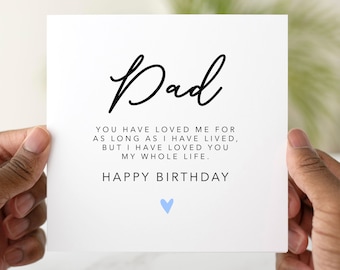 Poem Dad Birthday Card - Birthday Card For Dad - Meaningful Verse Card - Dad Greeting Card For Birthday - Special Dad Card