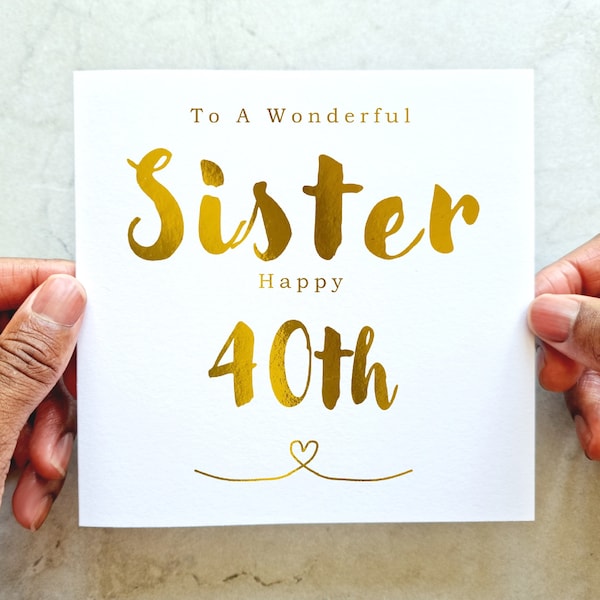 40th Birthday Sister - Etsy