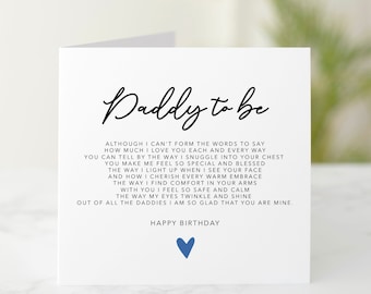 Poem Daddy To Be Birthday Card - Birthday Card For Daddy To Be - Expecting Daddy Birthday Card From Bump - Card From Bump - Daddy To Be Card