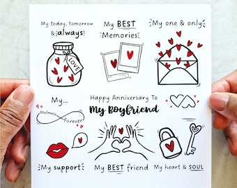 My Best Friend And Boyfriend Anniversary Card - Boyfriend Anniversary Card - Anniversary Card For Him - Romantic Anniversary Card -Love Card
