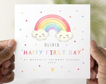 Personalised 1st Day At School Card, Starting School Card, Good Luck Card For 1st day At School, School Good Luck On Your First Day Card