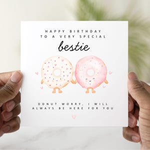 Donut Bestie Birthday Card - Birthday Card For Best Friend - Birthday Card For Friend - Best Friend Card - Bestie Card