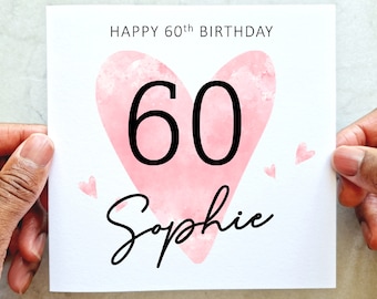 Personalised 60th Birthday Card - 60th Custom Card - Age Birthday Card For Her - 60th Birthday Card For Her - Sister Niece Friend Daughter