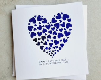Dad Fathers Day Card - Father’s Day Card - Father’s Day Card For Dad - Father’s Day - Dad Father’s Day Card - Blue Foiled Card