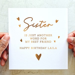 Personalised Sister Birthday Card - Birthday Card Sister - Birthday Card For Sister - Special Sister Birthday Card - Rose Gold Foil Card