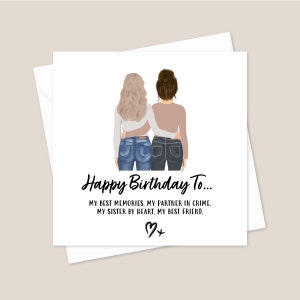 Personalised Bestie Birthday Card - Birthday Card For Best Friend - Printed Friend Birthday Card - Custom Bestie Birthday Card - Bestie Card
