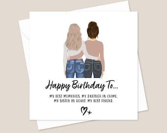 Personalised Bestie Birthday Card - Birthday Card For Best Friend - Printed Friend Birthday Card - Custom Bestie Birthday Card - Bestie Card