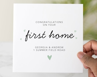 Personalised First Home Card - Congratulations On Your New Home - Happy Moving Day - New Home Card For Friends And Family