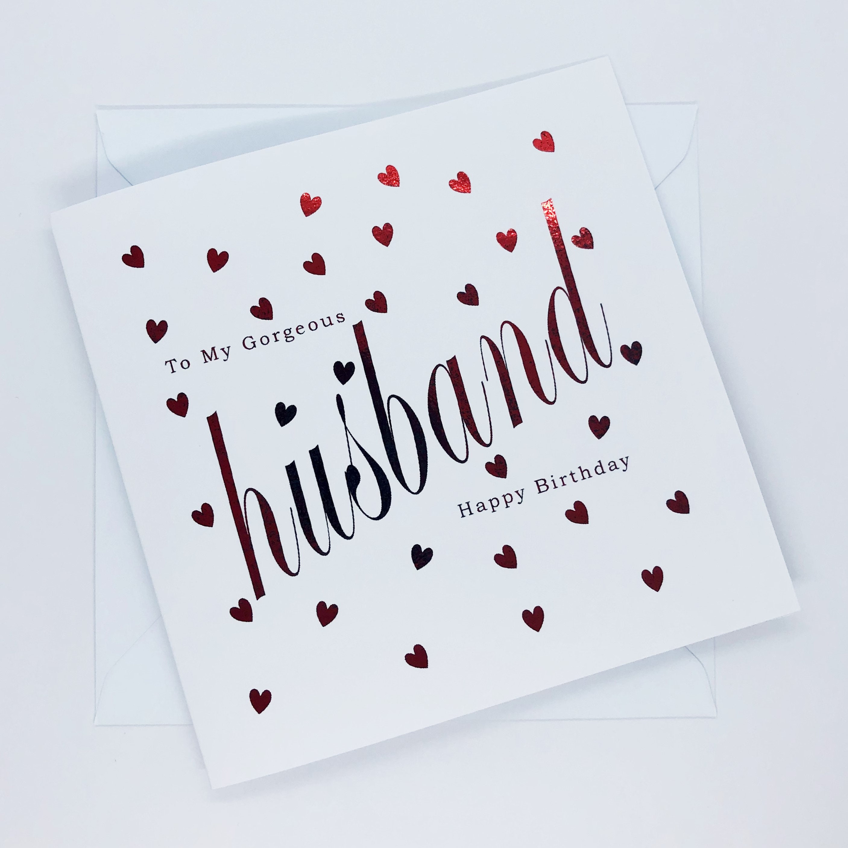 Red foil Husband Birthday Card - Birthday Card Husband - Birthday Car…