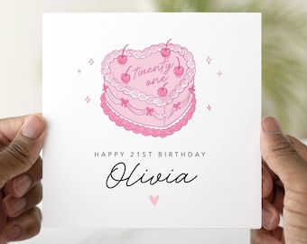 Personalised 21st Birthday Card, Birthday Card For 21st, Card For Daughter, Sister, Niece, Friend, 21st Birthday Gift