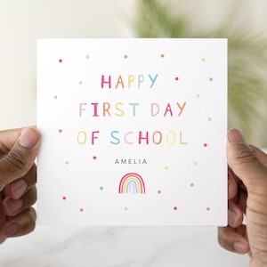 Personalised Happy First Day Of School Card, First Day At school Card, Good Luck school Card, Good Luck On Your 1st Day At School Card