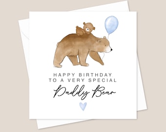 Daddy Bear Birthday Card - Birthday Card For Daddy - Birthday Card - Card For Daddy - Daddy Birthday Card - Daddy Birthday Printed Card
