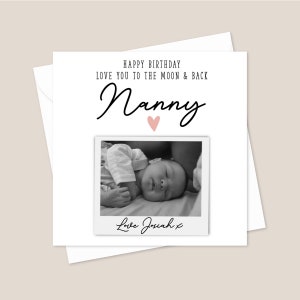 Personalised Photo Nanny Birthday Printed Card - Add Your Own Photo - Nanny Birthday Card - Card For Nanny - Love You To The Moon & Back