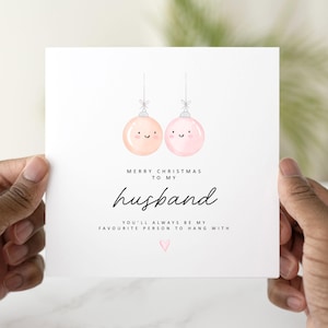 Bauble Husband Christmas Card - Romantic Christmas Card For Husband - Appreciation Christmas Husband Card - Husband Christmas Pun Card