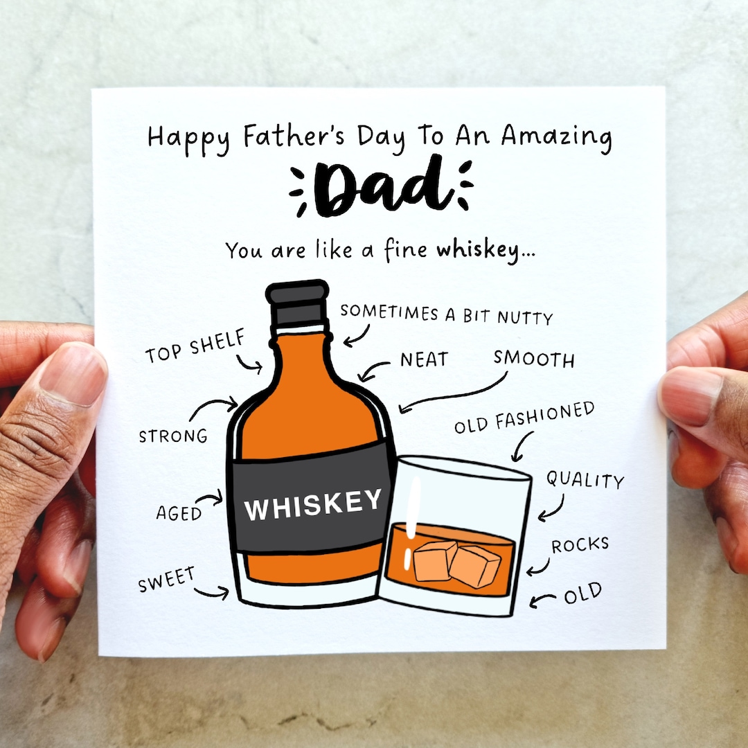 Whiskey Jokes Dad Fathers Day Card Pun Fathers Day Card for Dad Funny ...