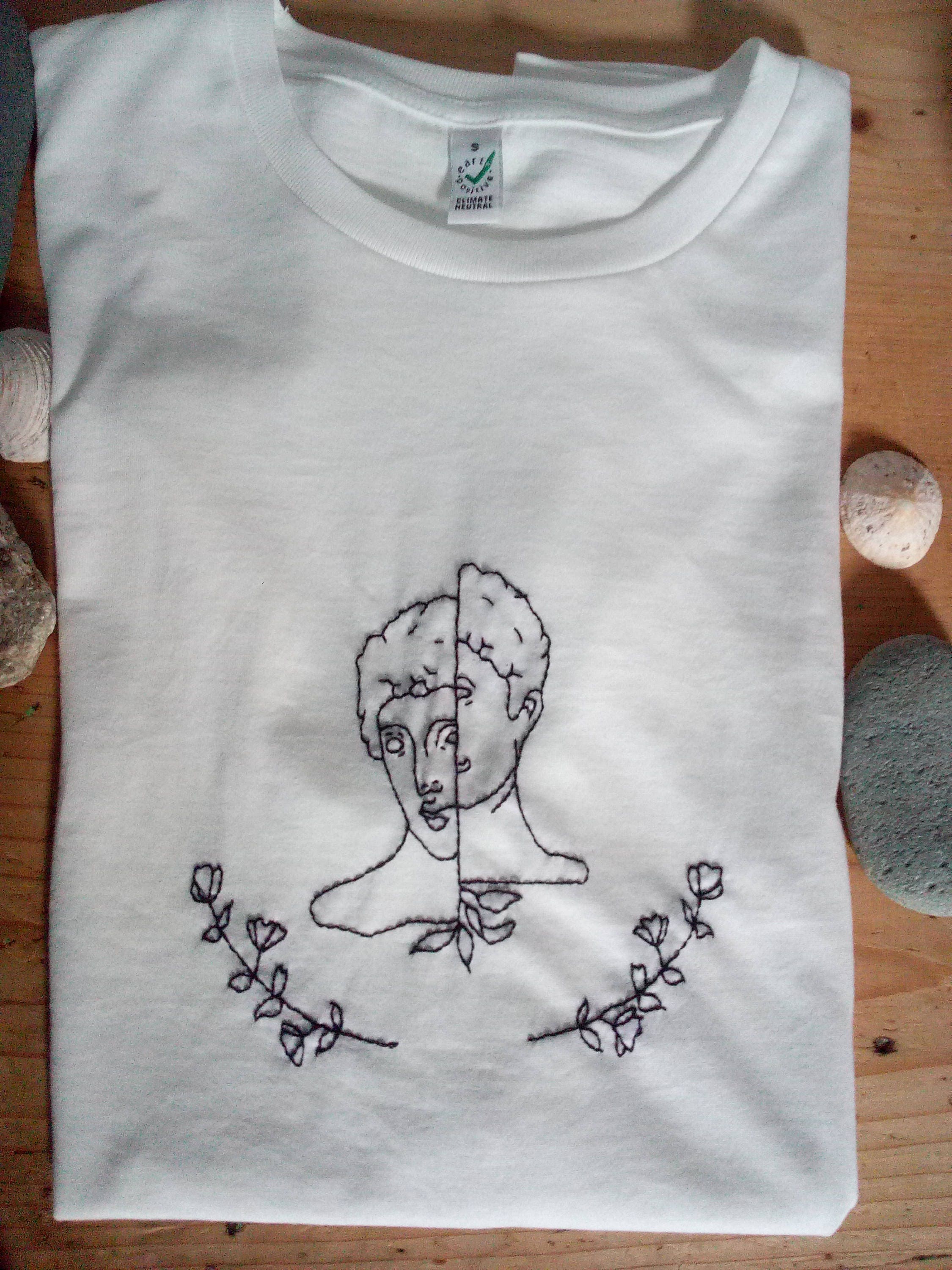 Self Embroidered T Shirt bipolar Statue 100% | Etsy