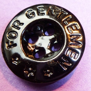 6 Vintage FOR GENTLEMEN Buttons 1.5cm Wide With Stars 