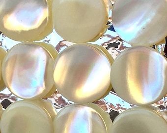8mm or 12mm wide Vintage Japanese Mother of Pearl Buttons