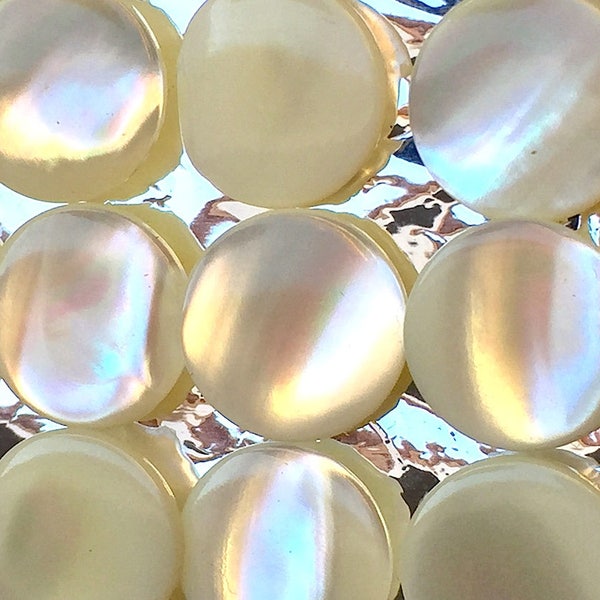 8mm or 12mm wide Vintage Japanese Mother of Pearl Buttons